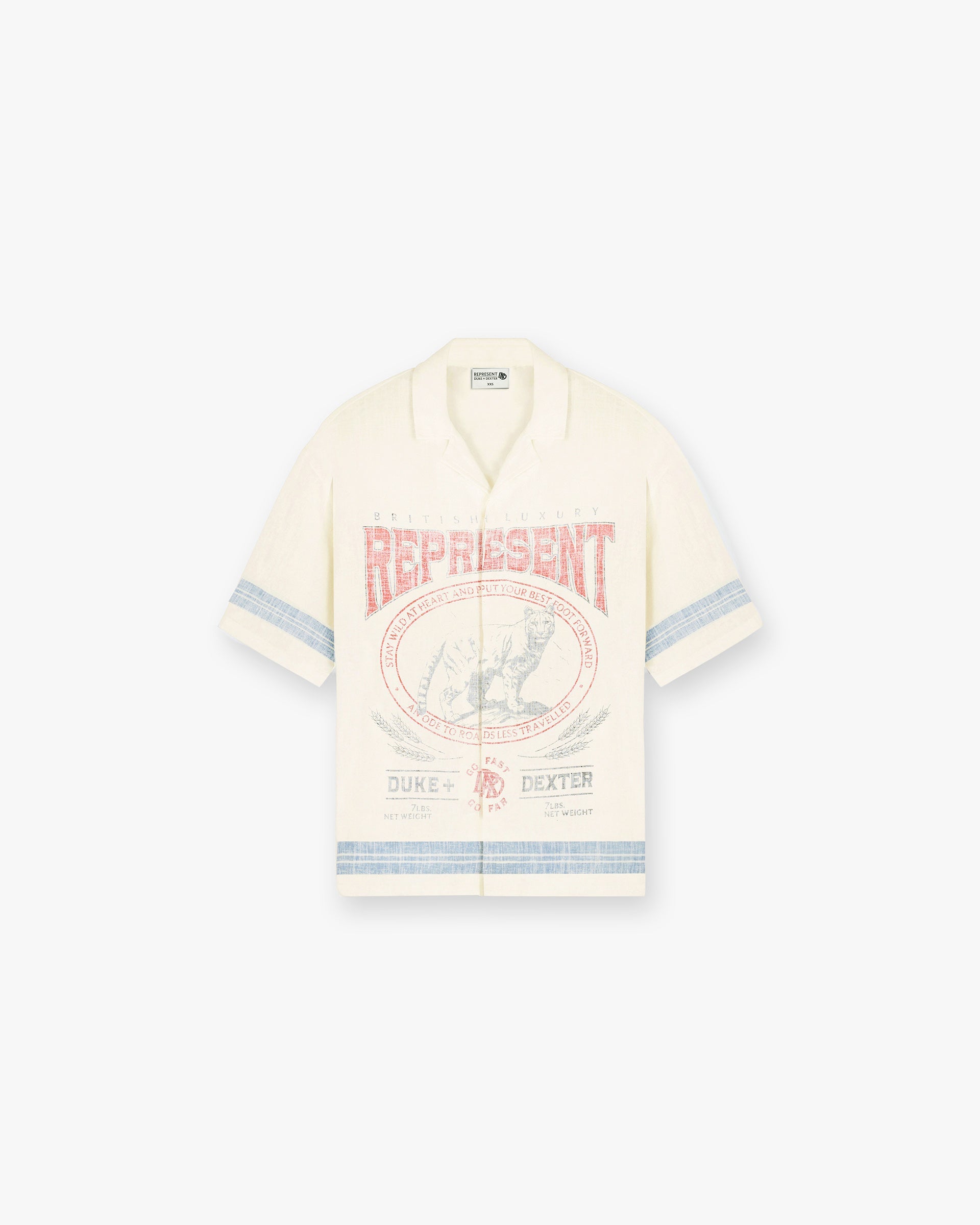 Represent X Duke + Dexter Mountain Lion Revere Shirt in Ecru - Stylish Casual Wear for Men, Perfect for Streetwear and Everyday Outfits