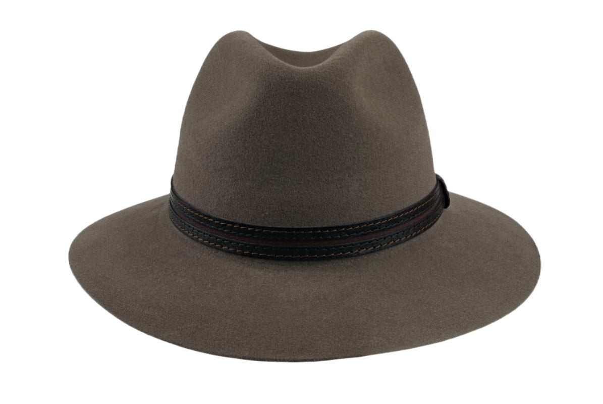Tonak New Yorker Velour Finish Rabbit Fur Felt Fawn Fedora Hat for Men - Vintage Style Dress Hat for Casual Wear, Outdoor Events & Special Occasions