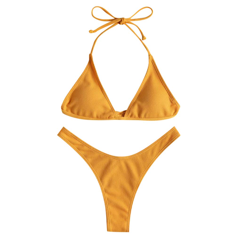 Sexy Push Up Lace Bikini Set - High Cut Halter Swimsuit for Women, Perfect for Beach Vacation, Pool Party & Summer Getaways