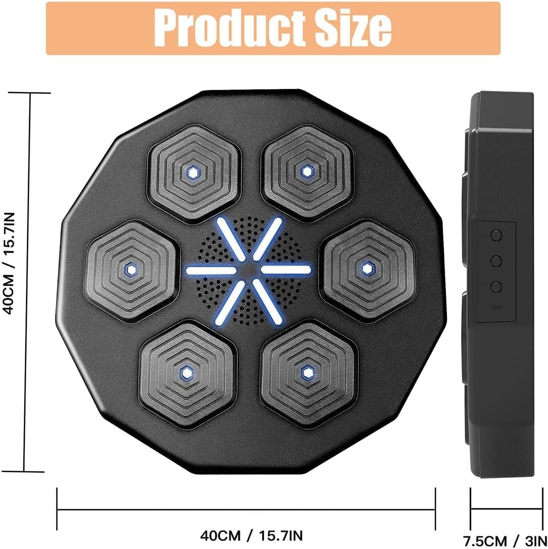 Electronic Music Boxing Wall Target with LED Lights - Portable Punching Bag for Adult Boxing Training, Fitness Workout & Indoor Fighting Game - Perfect for Home Gym, Boxing Practice & Stress Relief