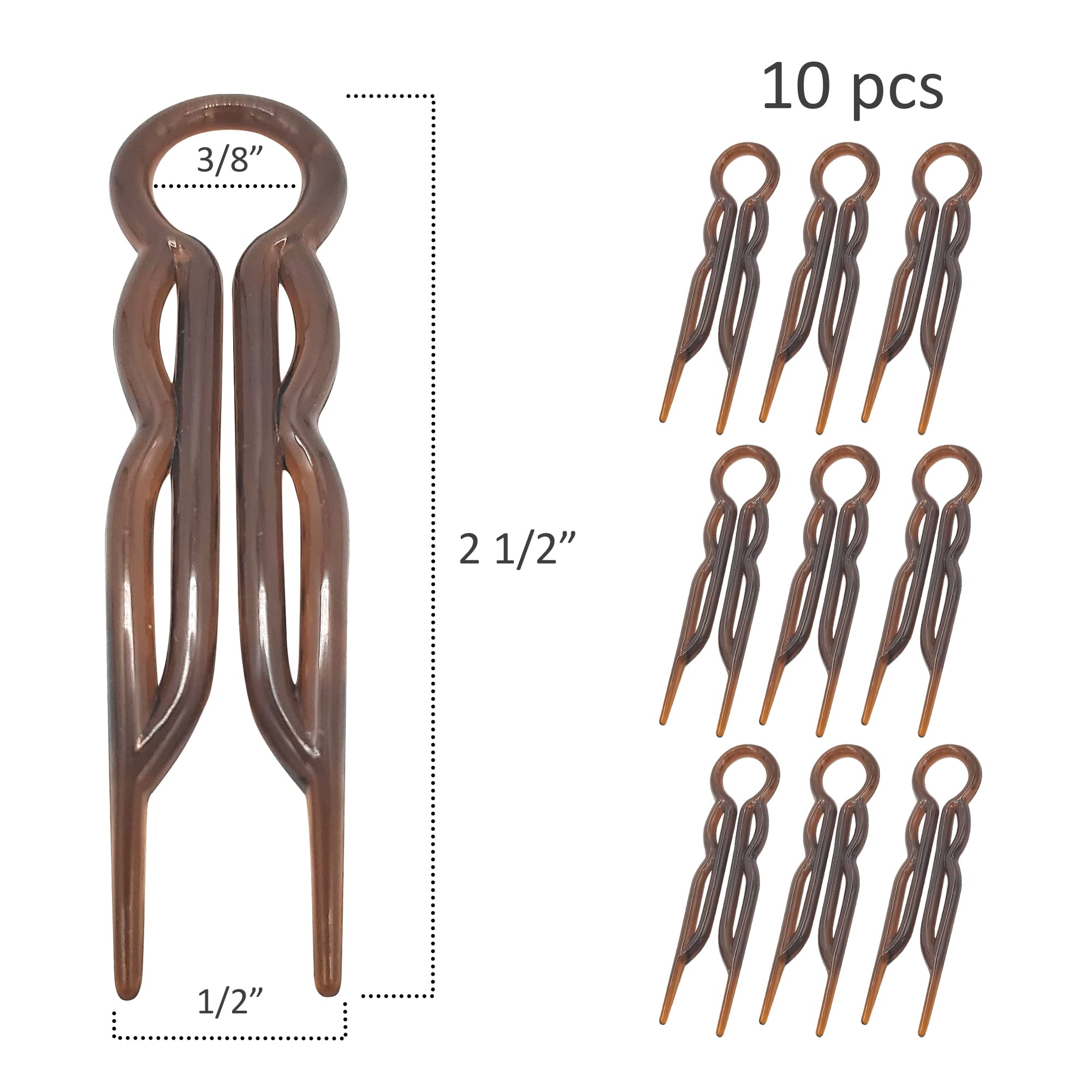 Magic Grip U-Shaped Plastic Hair Pins - Strong & Durable Hair Styling Accessories for Fine, Thick & Long Hair - Set of 20 Crystal Hairpins - Perfect for Updos, Braids, Buns & Everyday Hairstyles