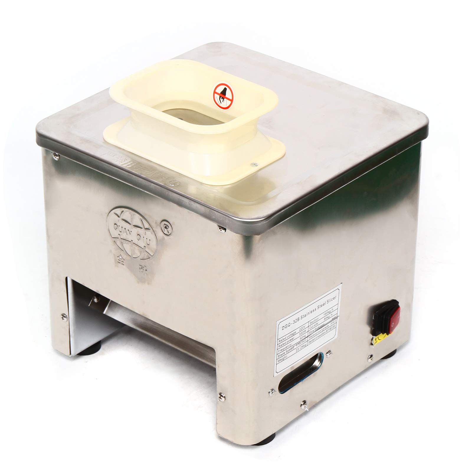 Commercial Meat Cutter Machine 85mm Blade - Automatic Slicer for Beef, Pork & Poultry - Stainless Steel Electric Meat Slicer (350lb/h) with Strip & Cube Cutting - 110V US Plug for Restaurants, Butcher Shops & Catering Services