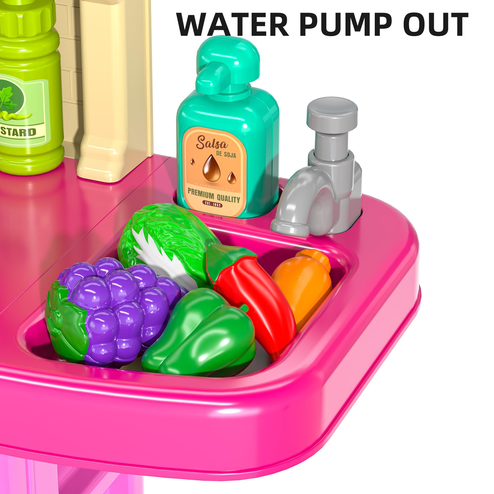 TEMI Pretend Play Kitchen Toy Set with Cutting Food & Accessories for Kids Ages 3-8 - Interactive Learning Toy for Boys & Girls - Perfect for Imaginative Play, Role-Playing Games & Early Childhood Development
