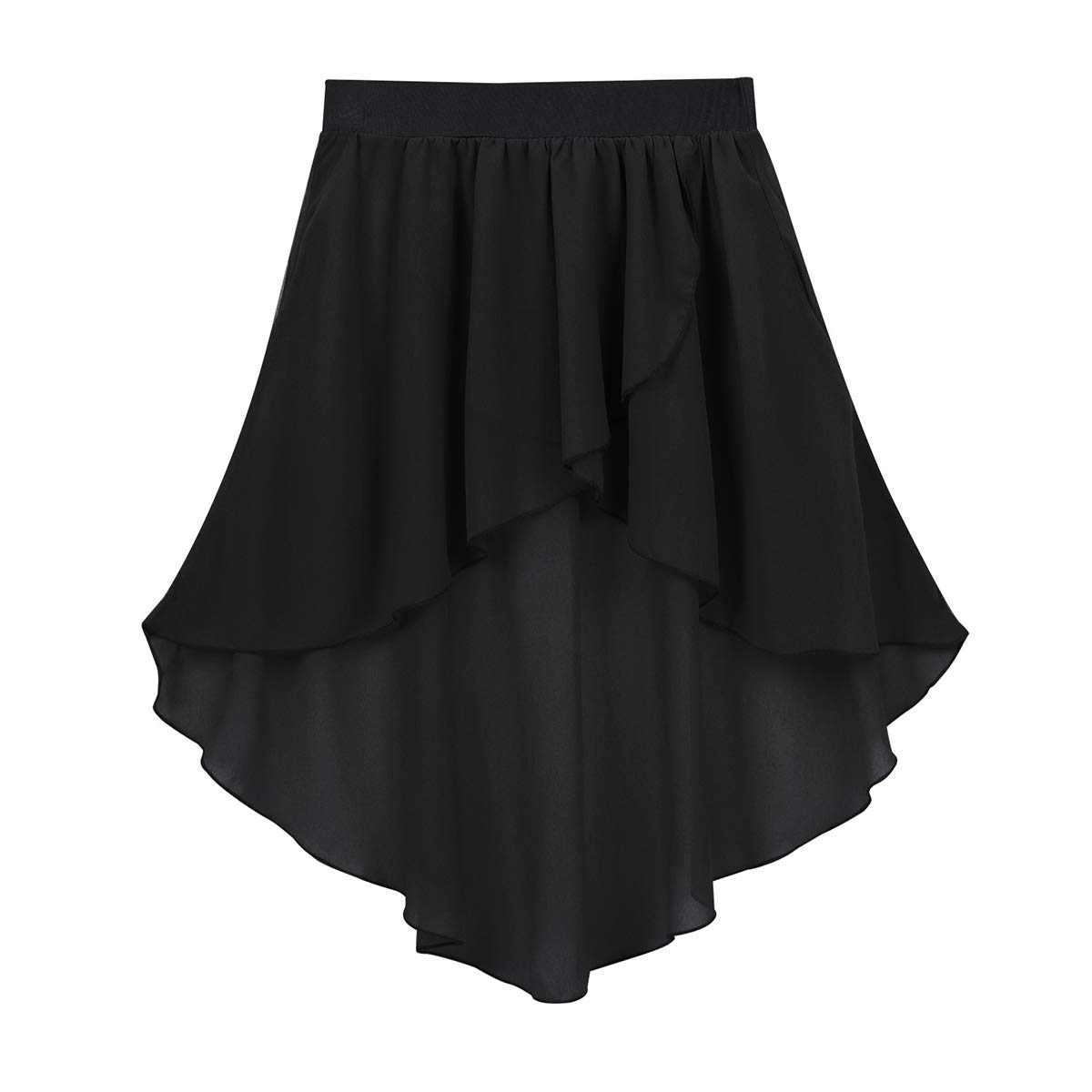 Agoky Girls' Chiffon Hi-Low Dance Skirt - Lyrical Ballet Jazz Latin Dance Dress for Studio Practice & Performance - Perfect for Recitals, Competitions & Dance Classes