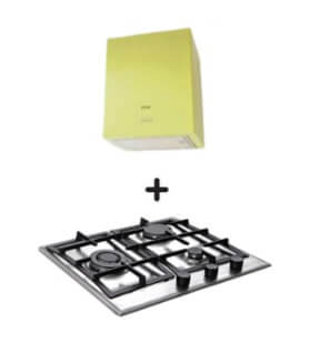 Ellane EH 2800 45cm Stainless Steel Box Hood with EB 248SV 3 Burner Gas Hob - Modern Kitchen Ventilation System for Home Cooking & Professional Use