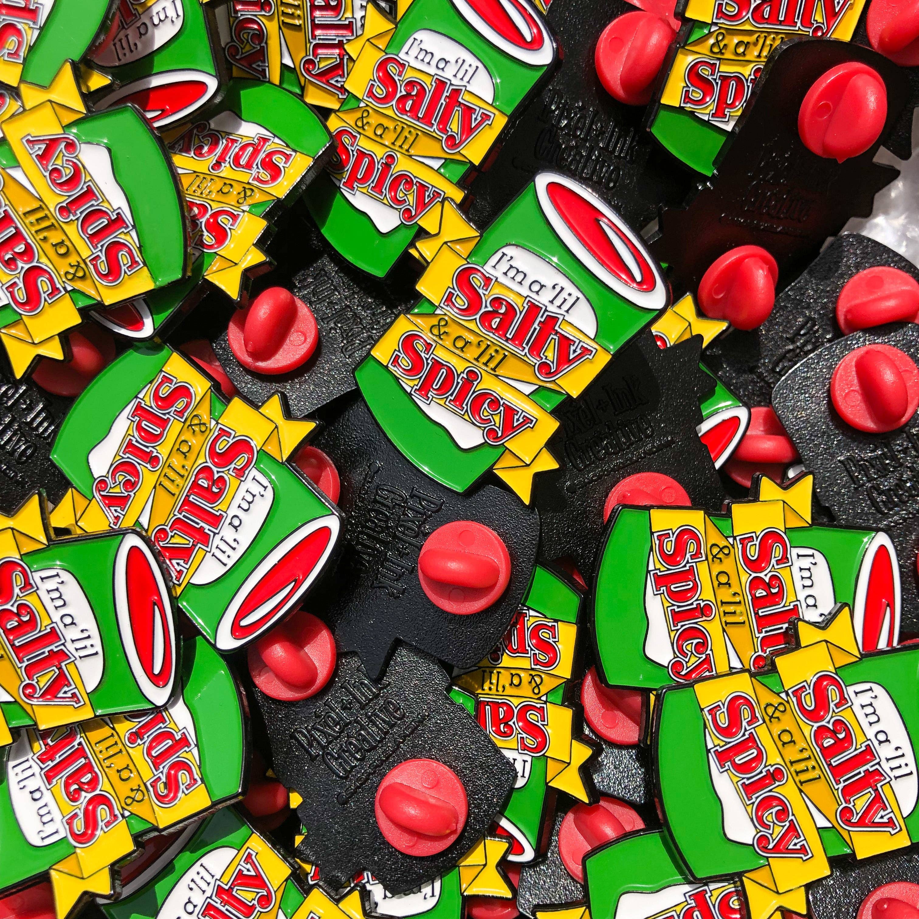Salty & Spicy Enamel Pin - Cute Food-Themed Lapel Pin for Backpacks, Hats & Jackets - Perfect for Collectors & Gift Giving