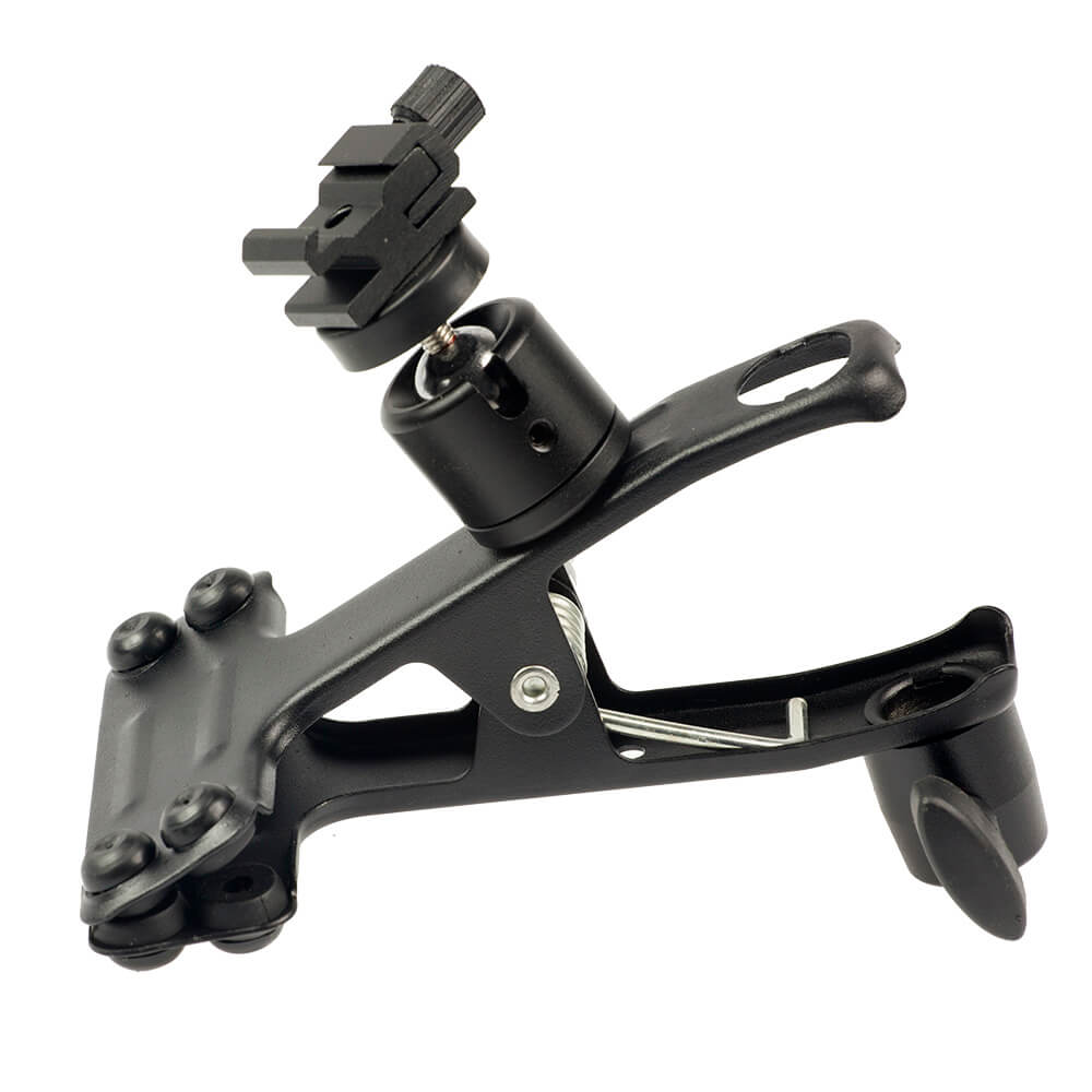 Professional Alligator Clamp with Single Hotshoe Adapter - 360° Ball Head Design for Camera, Flash, LED Light & Microphone - Perfect for Photography, Videography & Studio Equipment Mounting