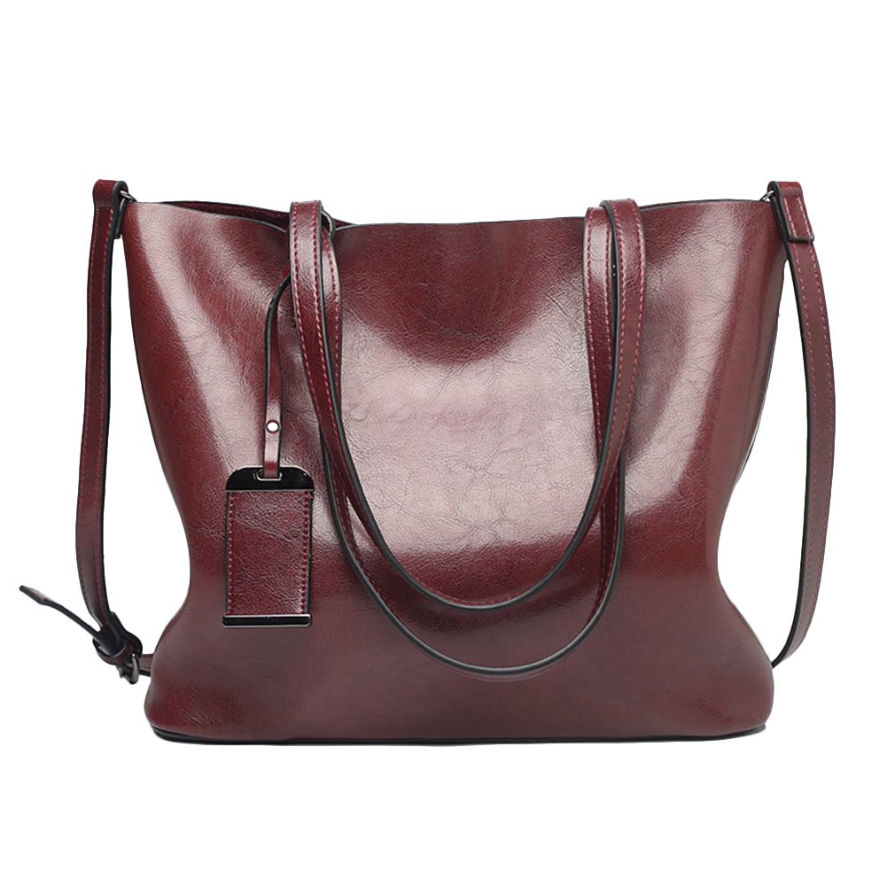Women's Leather Tote Bag - Stylish Top Handle Shoulder Purse for Work & Travel