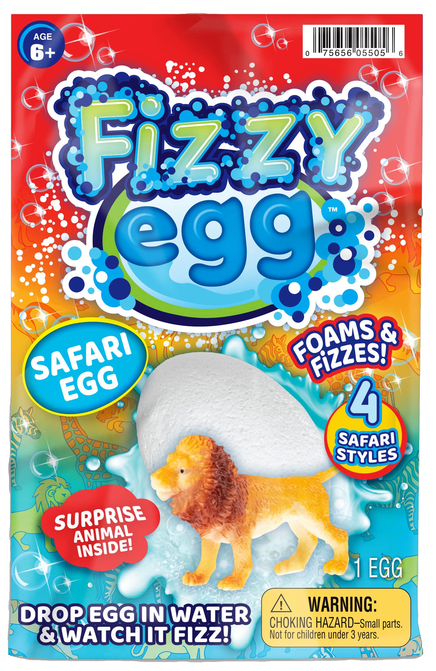 JA-RU Fizzy Egg Surprise Toys (1 Egg) with Mystery Dinosaur & Sea Animal - Fun Bath Bombs for Kids - Easter Basket Gift for Boys & Girls - Perfect for Bath Time, Easter Celebrations & Sensory Play (5505-1)