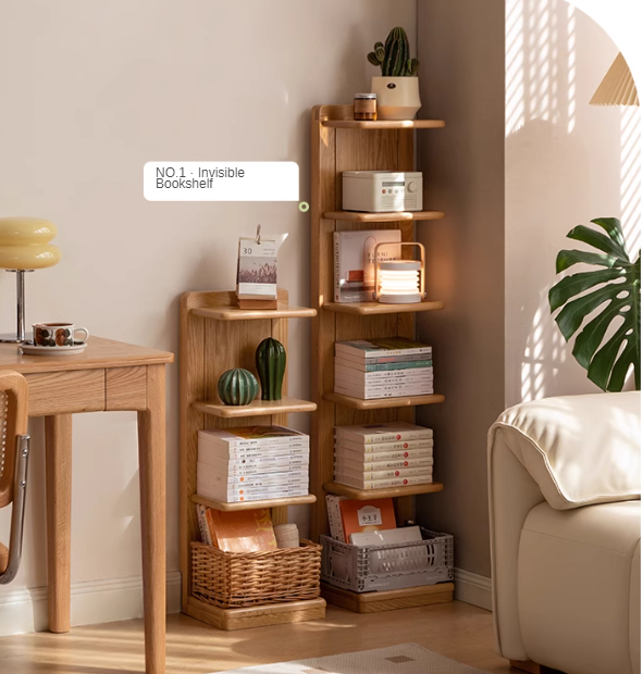 Premium Oak Solid Wood Multi-Layer Storage Shelf - Organize Books, Toys, and Home Decor - Perfect for Living Room, Bedroom, and Office Organization
