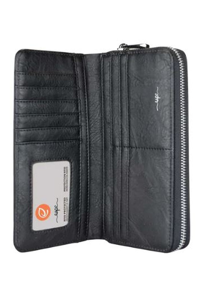 Elegant Espe Orchid Clutch Wallet for Women - Slim RFID Blocking Wristlet Purse with Card Slots - Perfect for Evening Parties, Weddings & Special Occasions