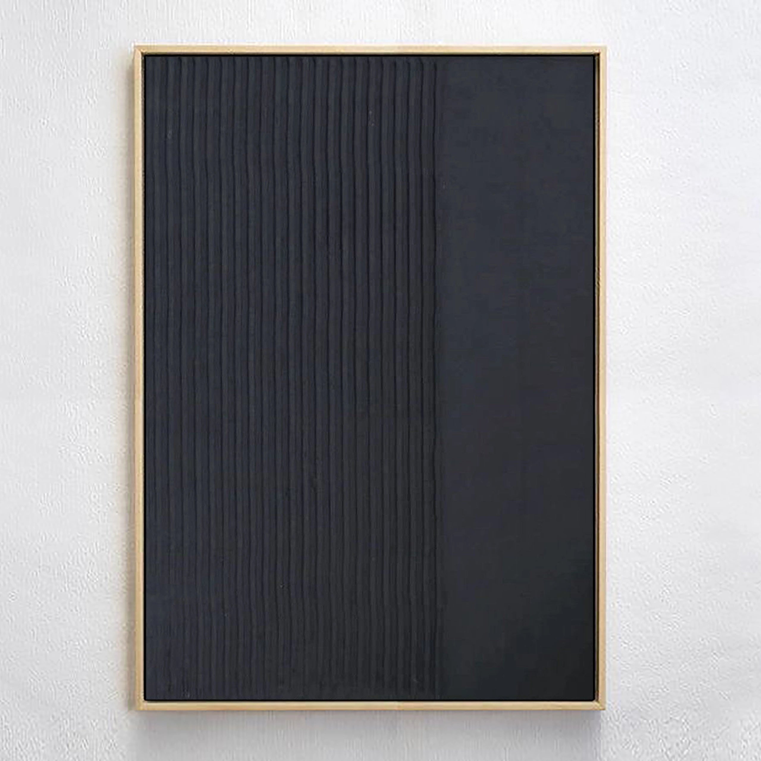 Black Minimalist Textured Painting Canvas Wall Art - Modern Abstract Home Decor for Living Room, Bedroom & Office | Premium Quality #MZ021