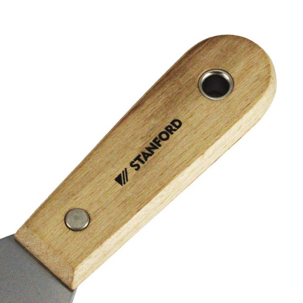 Stanford - 75mm Stainless Steel Spatula with Wooden Handle for Baking, Cooking, and Kitchen Use