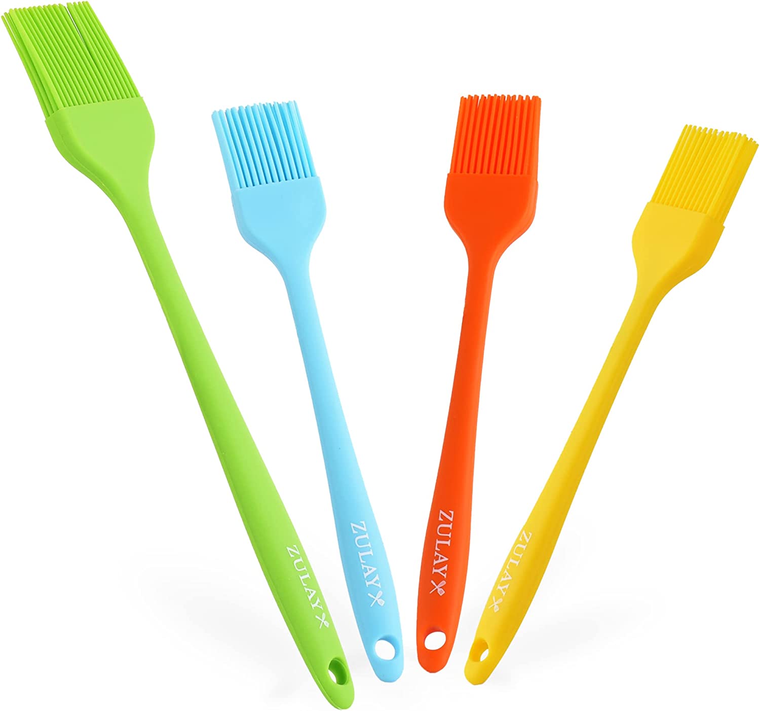 (Set of 4) Heat Resistant Silicone Basting Brush With Soft Flexible Bristles - Perfect for Grilling, Baking, and BBQ Sauce Application