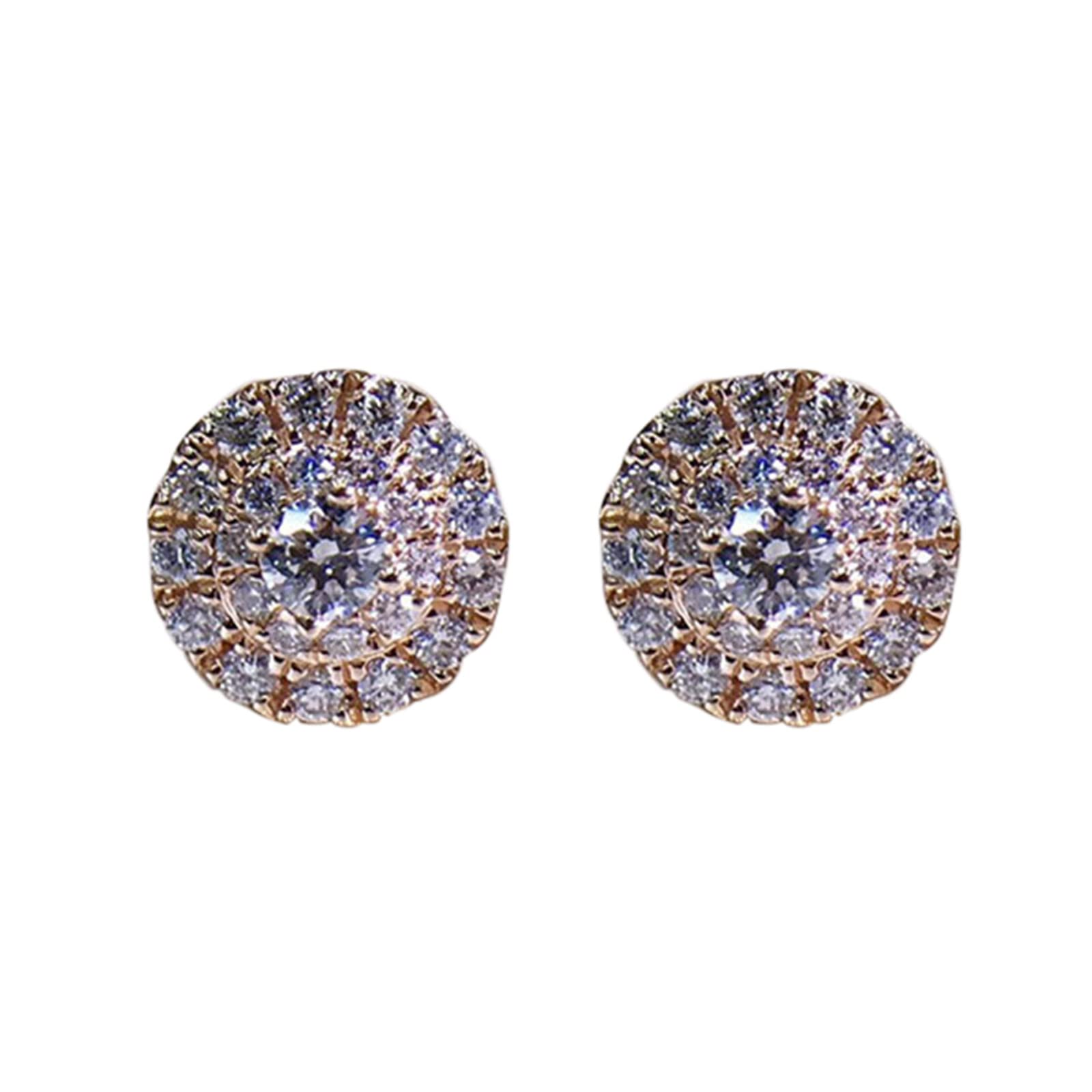 Snowflake Zircon Chunky Hoop Earrings for Women - Copper Round Diamond Inlaid Jewelry - Perfect for Christmas Gifts, Party Wear & Special Occasions