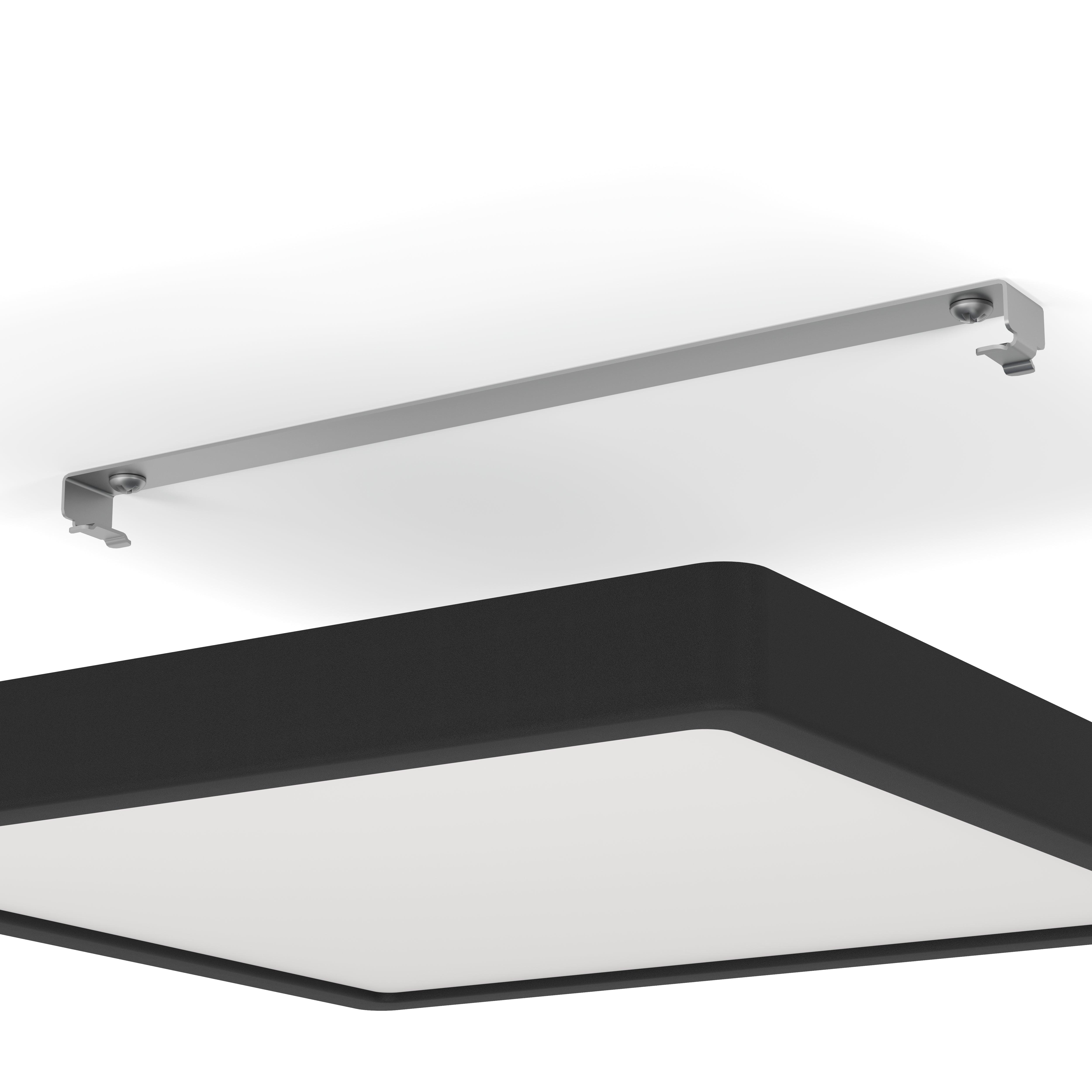 Eglo Fueva 5-LED Black Square Dimmable Flush Mount Ceiling Light Fixture - 28.5cm Modern Lighting for Bedroom, Kitchen, Hallway & Office