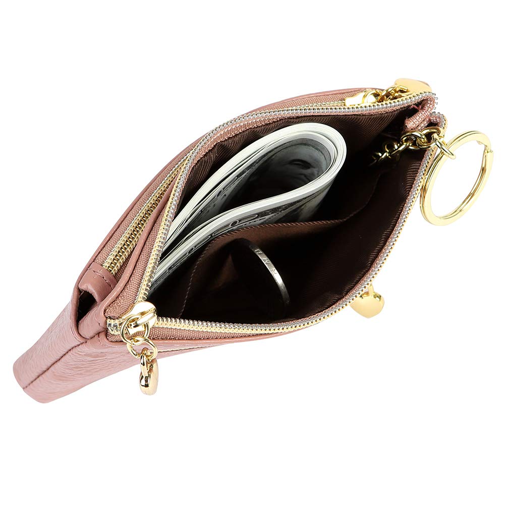 Genuine Leather Coin Purse for Women - Small Zippered Wallet with Pocket for Change & Cash | Perfect for Everyday Use, Travel & Gift Giving