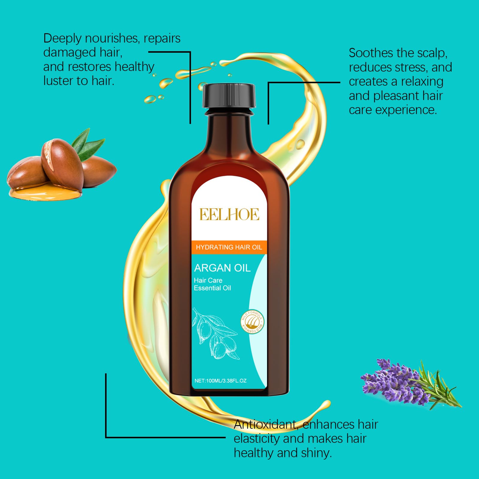 Pure Moroccan Argan Oil Hydrating Shampoo & Conditioner Set - Sulfate Free, Deep Moisturizing for Dry, Frizzy Hair - Professional Hair Care for Women & Men - Perfect for Daily Use & Salon-Quality Results at Home