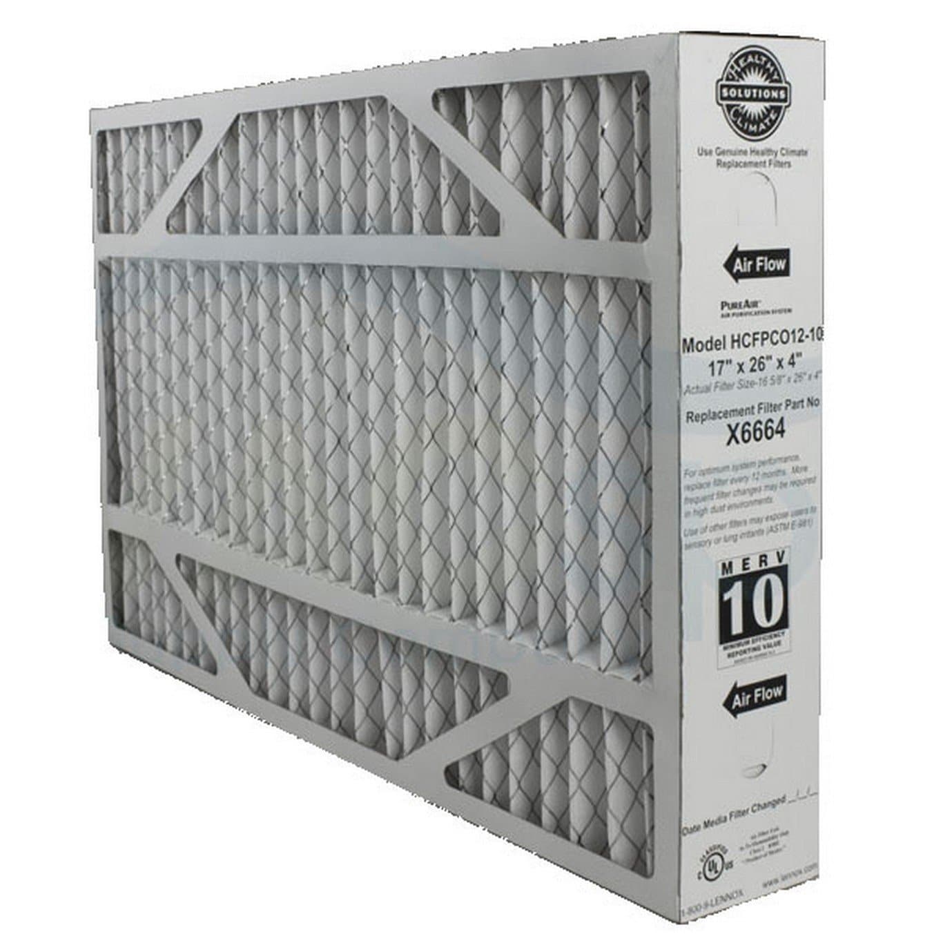 Lennox X6664 Replacement Air Filter 17x26x4 (2 Pack) - Compatible with PCO 12C, 75x74 - Perfect for Home HVAC Systems & Air Purifiers