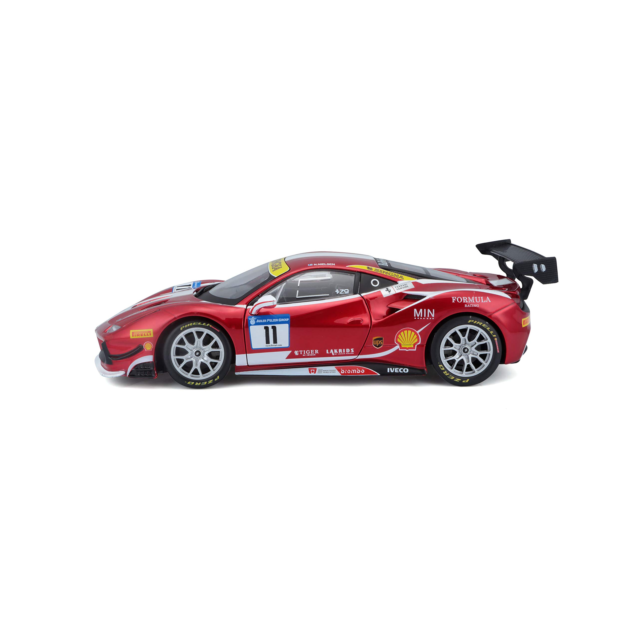 Bburago 1:24 Scale Ferrari 488 Challenge Diecast Model Car - Red Collectible Racing Toy for Adults & Kids | Perfect for Display, Gifts, and Racing Enthusiasts