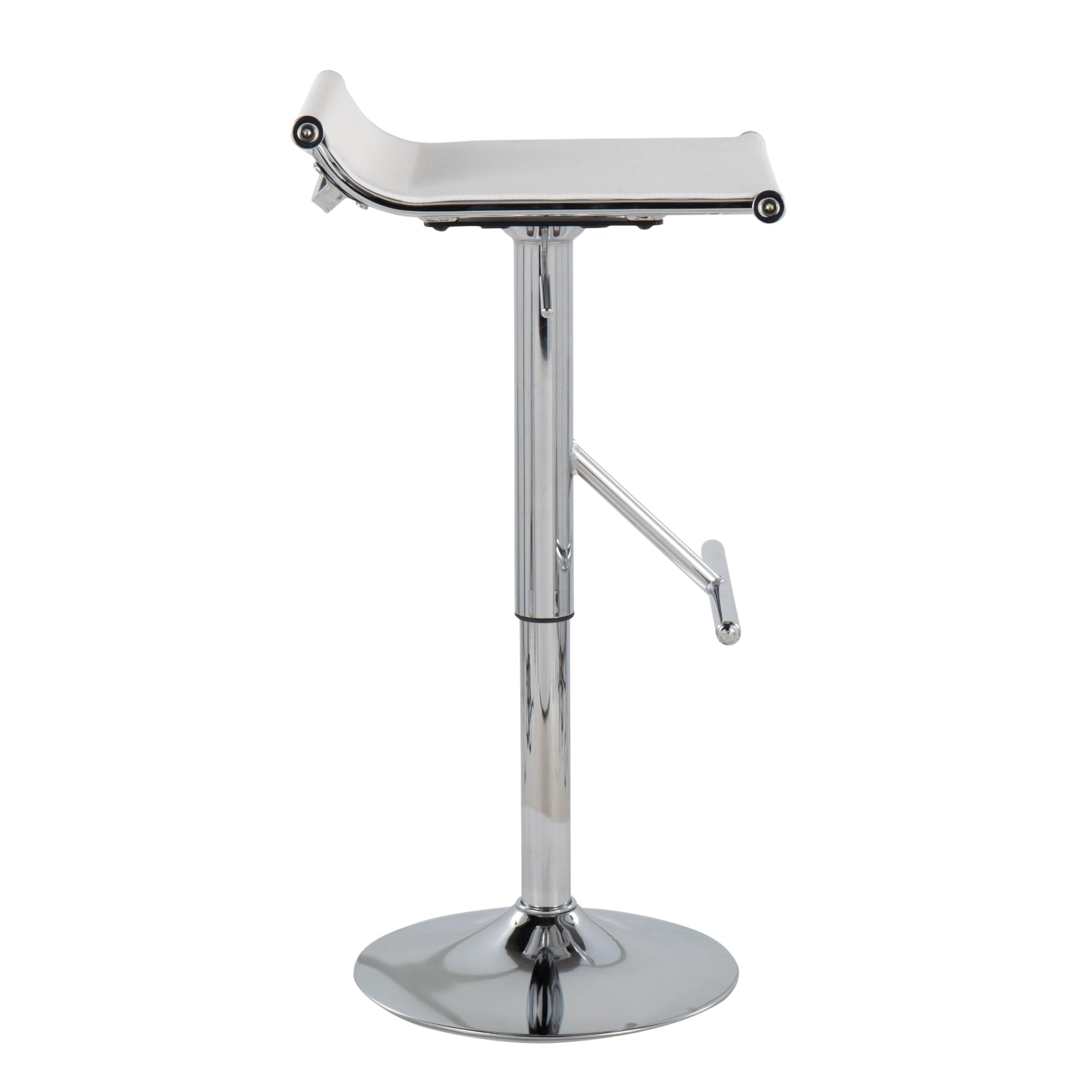 LumiSource Mirage Ale Adjustable Swivel Bar Stool - Chrome Metal Bar Stool with Adjustable Height for Kitchen, Bar, or Dining Room - Perfect for Home, Office, and Commercial Use