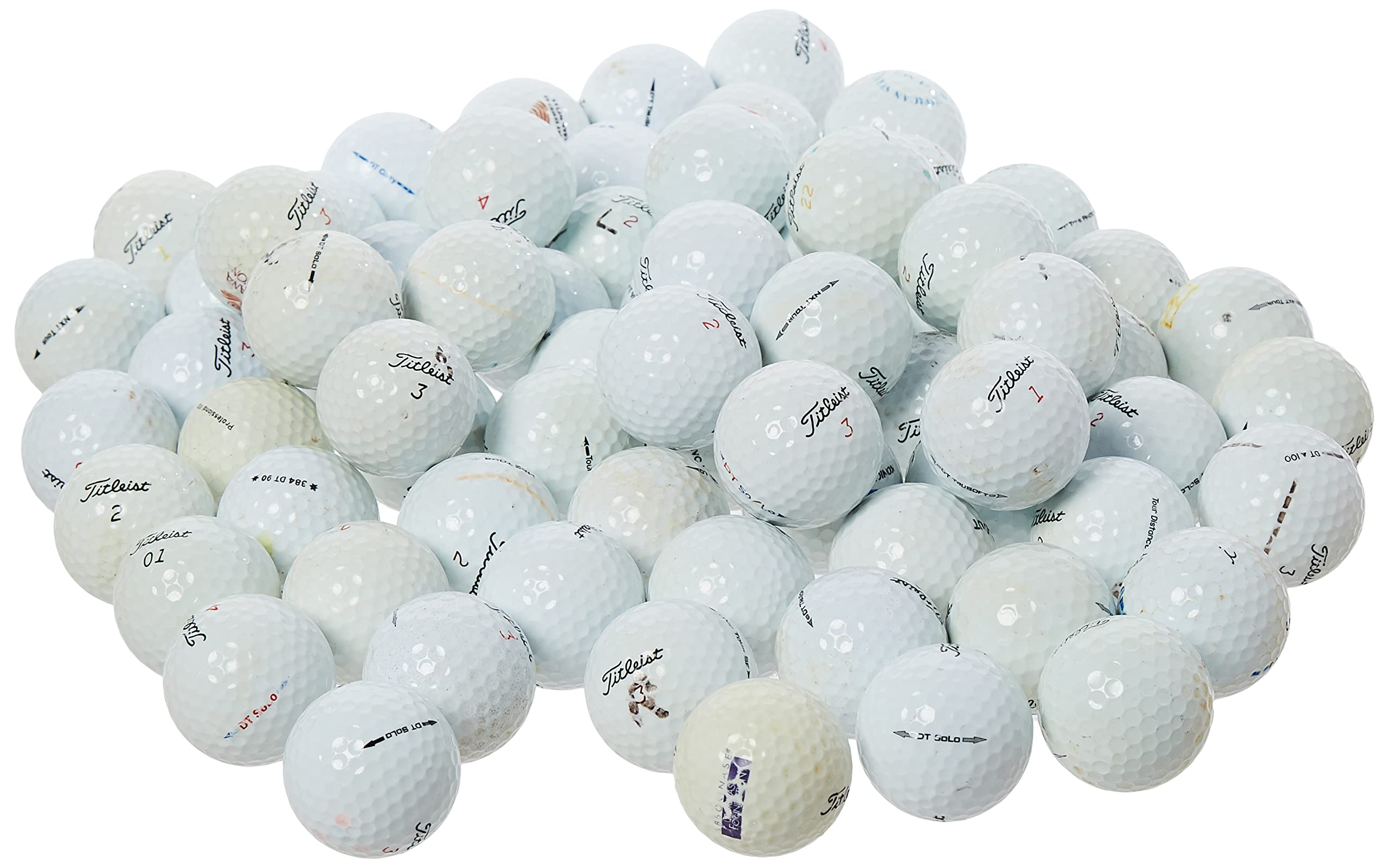 Premium Used Golf Balls Mix (AAA Grade - Pro V1, NXT, DT Solo, HVC, Tour Soft) - 100 Pack for Practice & Game Improvement | Perfect for Driving Range, Course Play & Golf Training