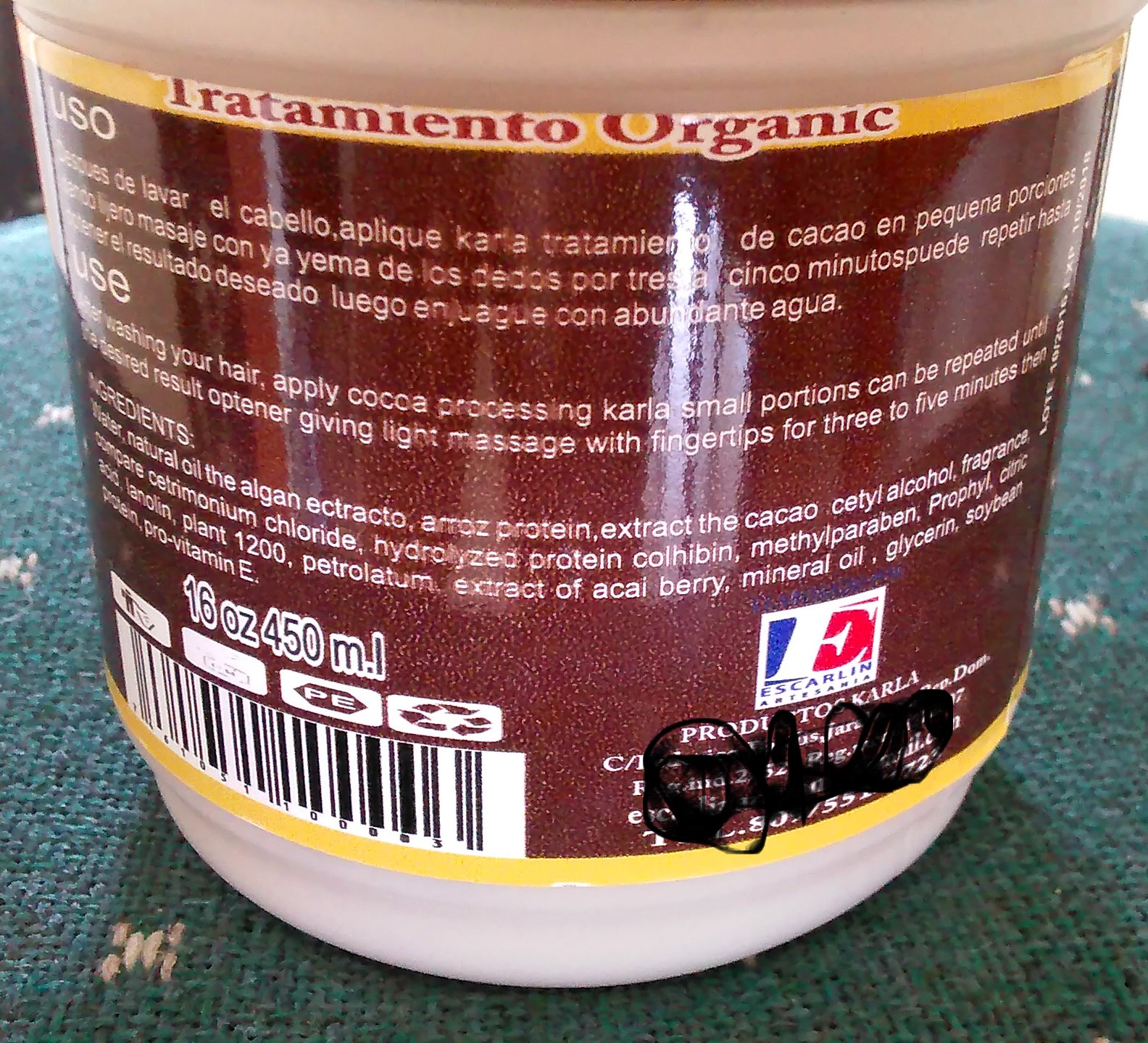 Karla Dominican Cosmetics Cocoa Hair Treatment - Deep Conditioning for Dry, Damaged & Curly Hair | At-Home Hair Mask for Shine & Softness