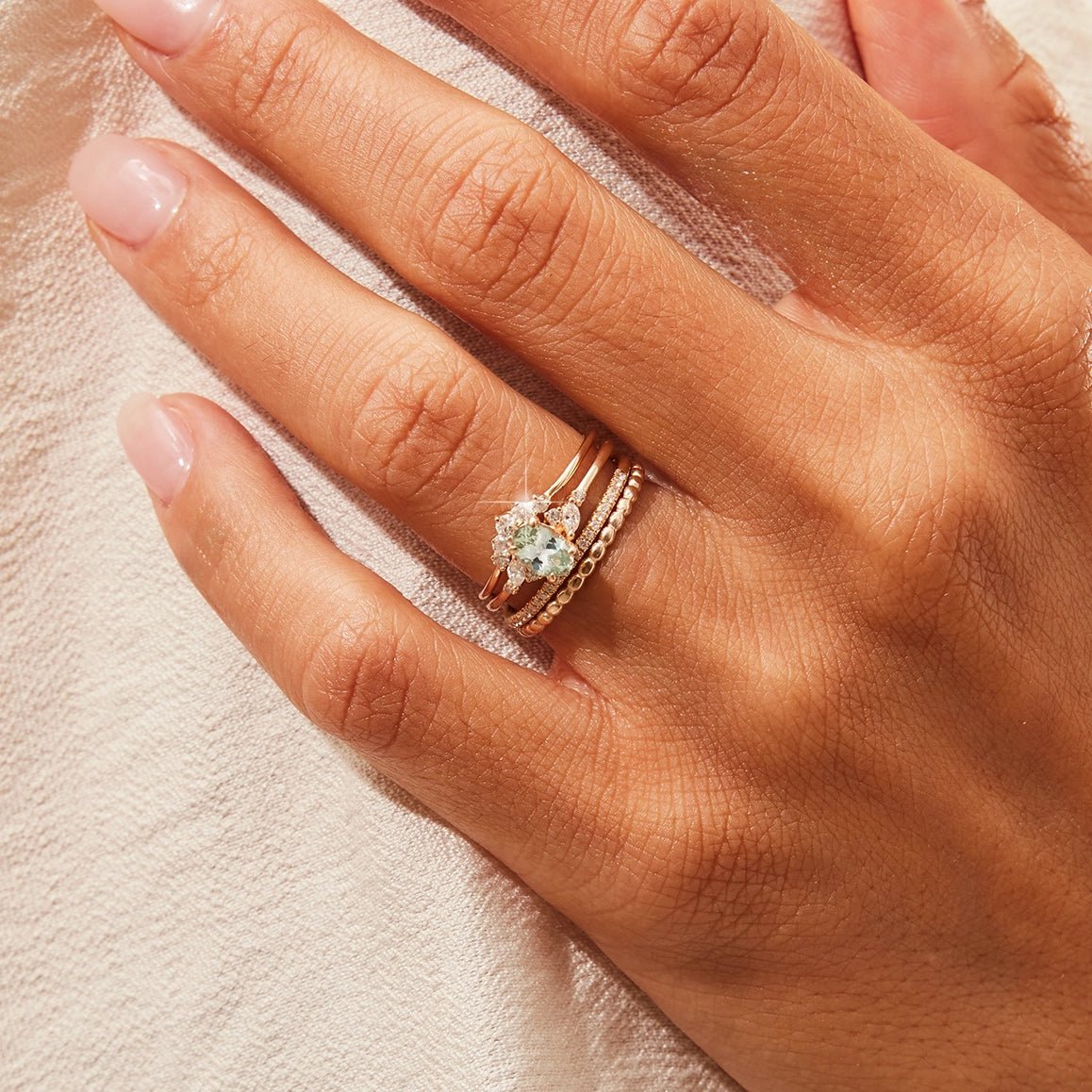 Love's Reverie Unique 14K Yellow Gold Ring with Celadon Oval Cut Sapphire – Perfect for Engagement, Anniversary & Special Occasions