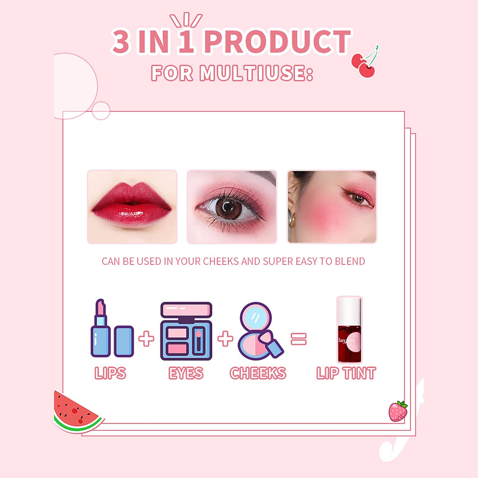 Mllkcao Women's Moisturizing Lip Stain & Hydrating Lip Dye - Long Lasting Lipstick with Natural Finish, Lip Glaze & Cheek Blush (5ml) for Everyday Wear, Date Night & Special Occasions
