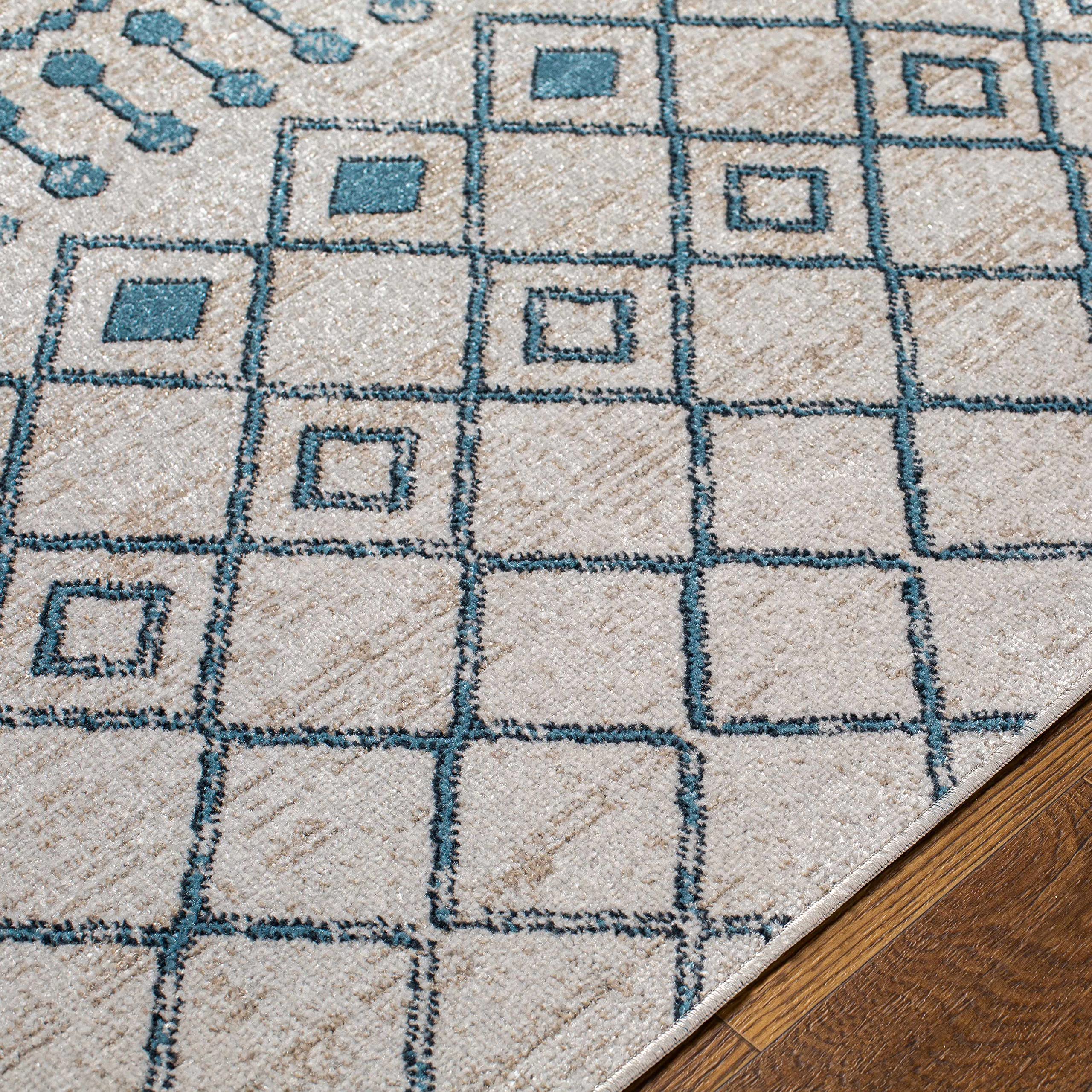 Hauteloom Cabognon Machine Washable Area Rug - Blue & Beige 7'10