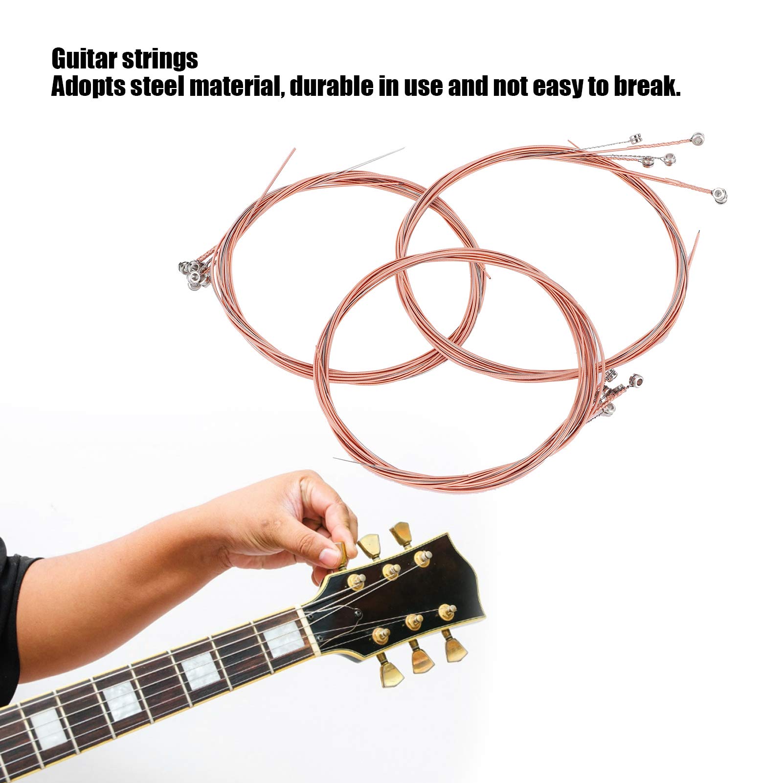 3 Sets 18Pcs Universal Acoustic Guitar Strings - Colorful Steel Folk Guitar String Replacement for Musical Instruments | Perfect for Beginners, Performers & Guitar Maintenance