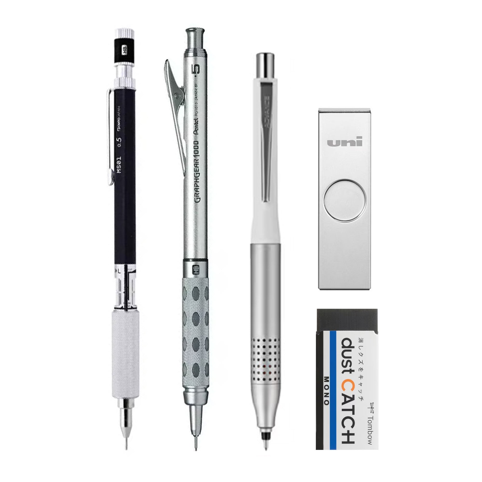 Premium Metal Mechanical Pencil Set - 0.5mm & 0.7mm Drafting Pencils with Refillable Lead - Perfect for Writing, Sketching, Engineering & School Supplies