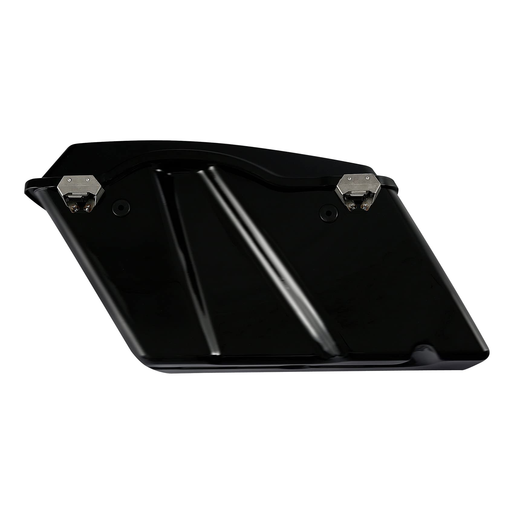 XFMT Motorcycle Matte Black Hard Saddlebags with Lids & Chrome Latches - Compatible with Harley Touring Road King, Street Glide, Road Glide, Electra Glide (1994-2013) - Durable Storage for Long Rides & Road Trips