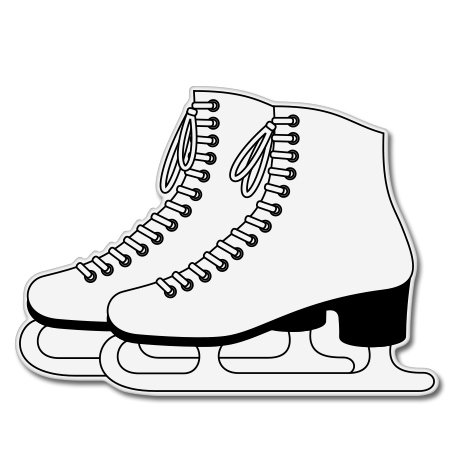 AK Wall Art Ice Skates Vinyl Sticker - Waterproof Decal for Car Window, Bumper, Laptop, Phone - Multiple Sizes Available - Perfect for Winter Sports Fans & Home Decor
