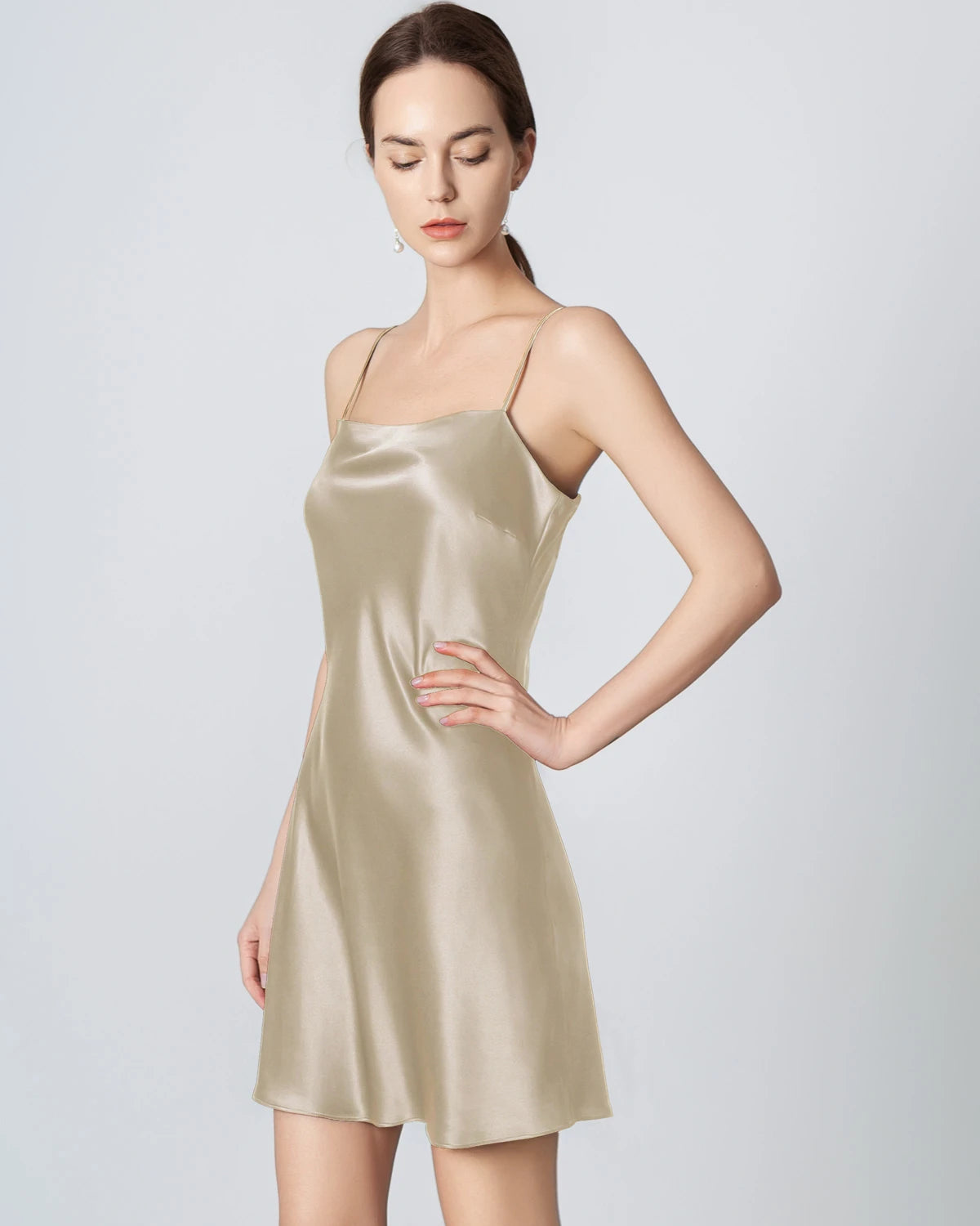 Silk Black Mini Cami Dress for Women - Sexy Sleeveless Slip Dress for Night Out, Party & Date Night