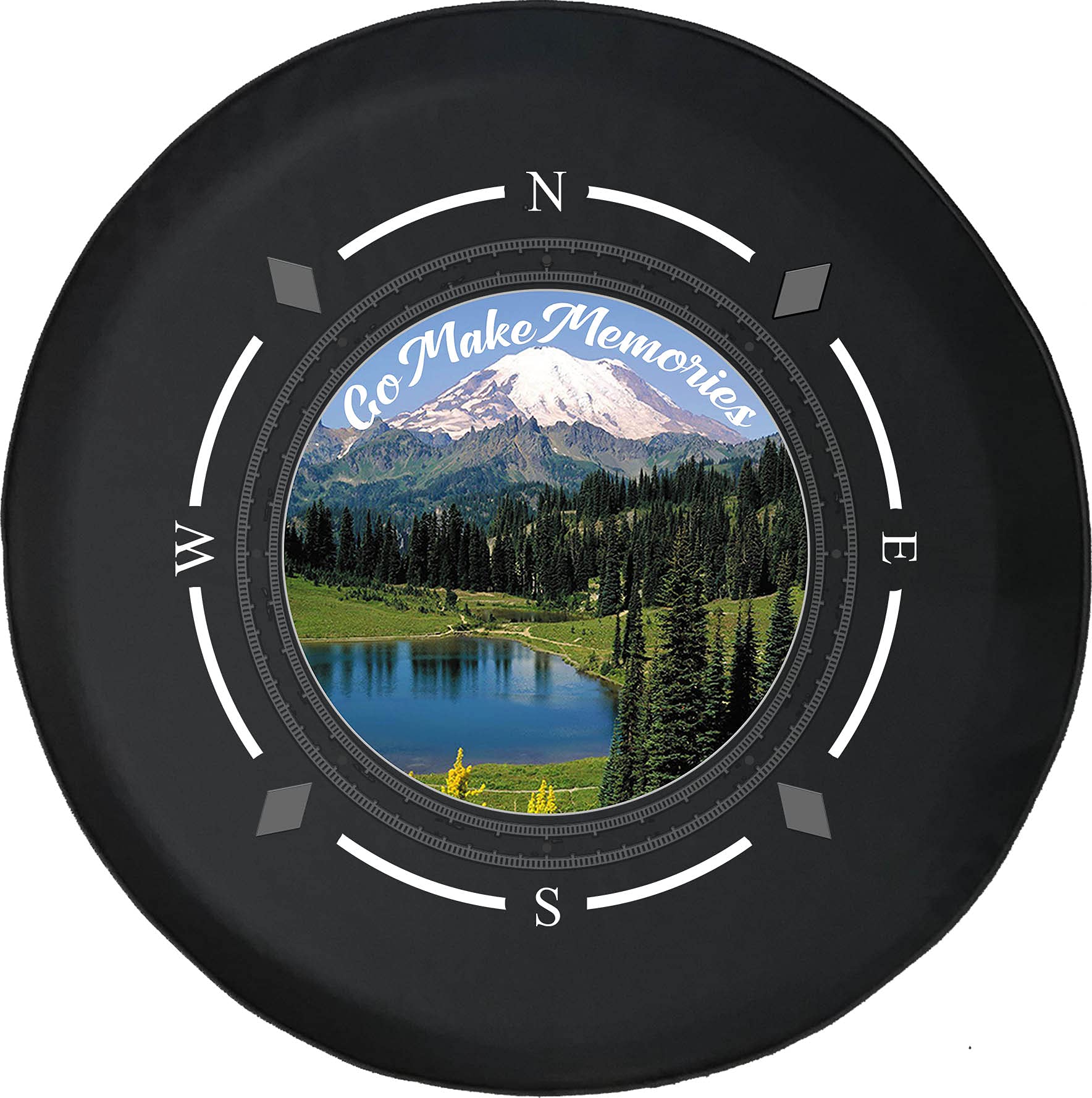 Premium American Unlimited Spare Tire Cover with Compass Design - Fits SUV, Trailer, RV & Most Vehicles - Durable Mt Everest & National Park Themed Wheel Accessories - Perfect for Road Trips, Camping & Outdoor Adventures