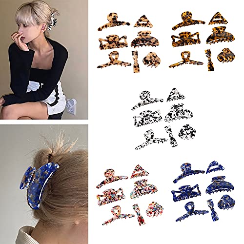 Stylish COSYOO Acetate Hair Claw Clips Set of 7 - Large Non-Slip Strong Hold Hair Clips with Interlocking Teeth for Women - Perfect for Shower, Styling & Everyday Fashion Accessories
