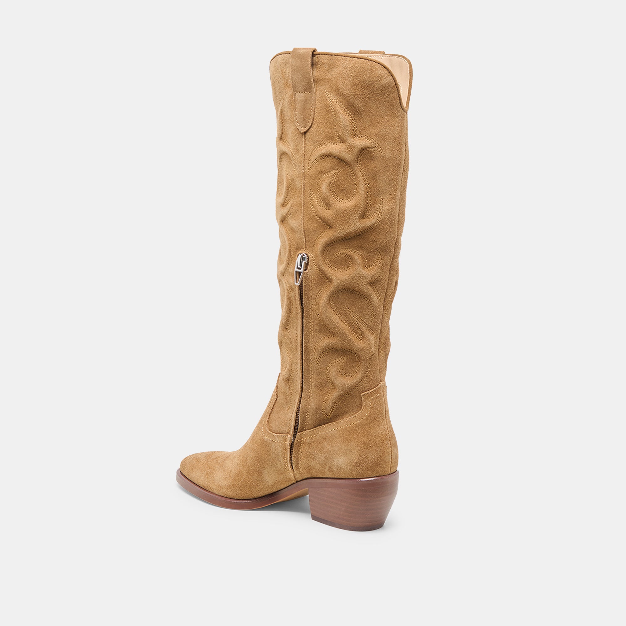 MIRLA Women's Light Brown Suede Boots - Comfortable Ankle Booties for Casual Wear, Office & Fall Fashion