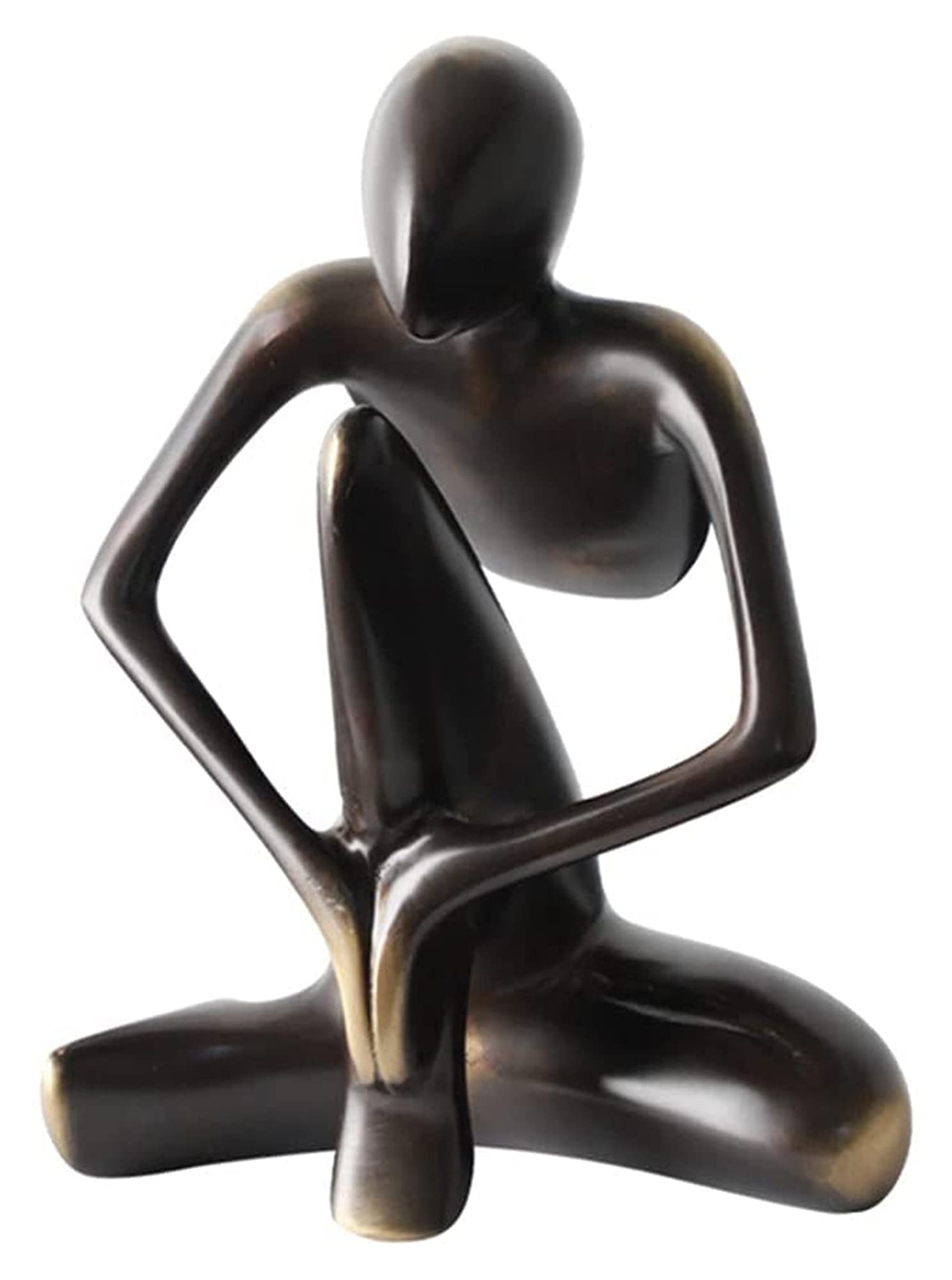 Bronze Thinker Statue - Abstract Art Sculpture for Desktop, Home & Office Decoration | Unique Figurine Gift for Collectors & Art Lovers | Perfect for Bookshelf, Study Table or Living Room Display