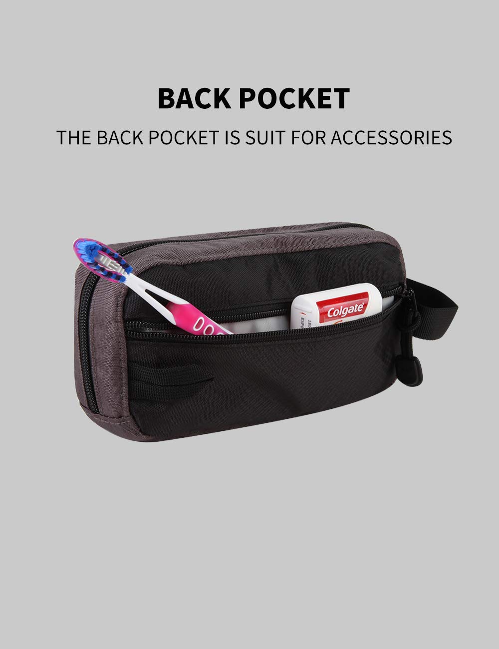 GOX Travel Toiletry Bag for Men - Waterproof Dopp Kit with Multiple Compartments, Hanging Hook & Travel Organizer Pouch (Black) - Perfect for Business Trips, Gym & Camping Essentials