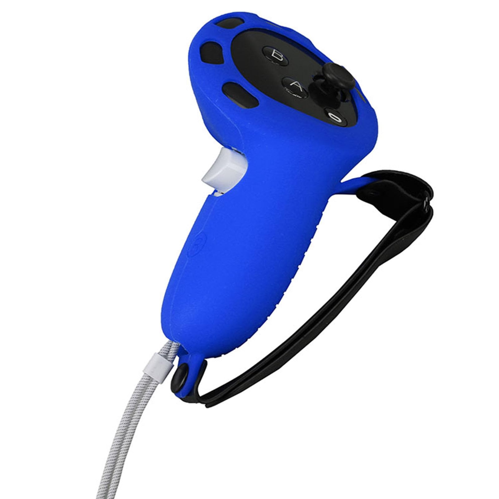 Non-Slip Silicone VR Controller Grips for Meta Quest 3 - Adjustable Strap & Joystick Cap Protective Cover (Blue) | Enhanced Grip for Immersive Gaming & VR Experiences