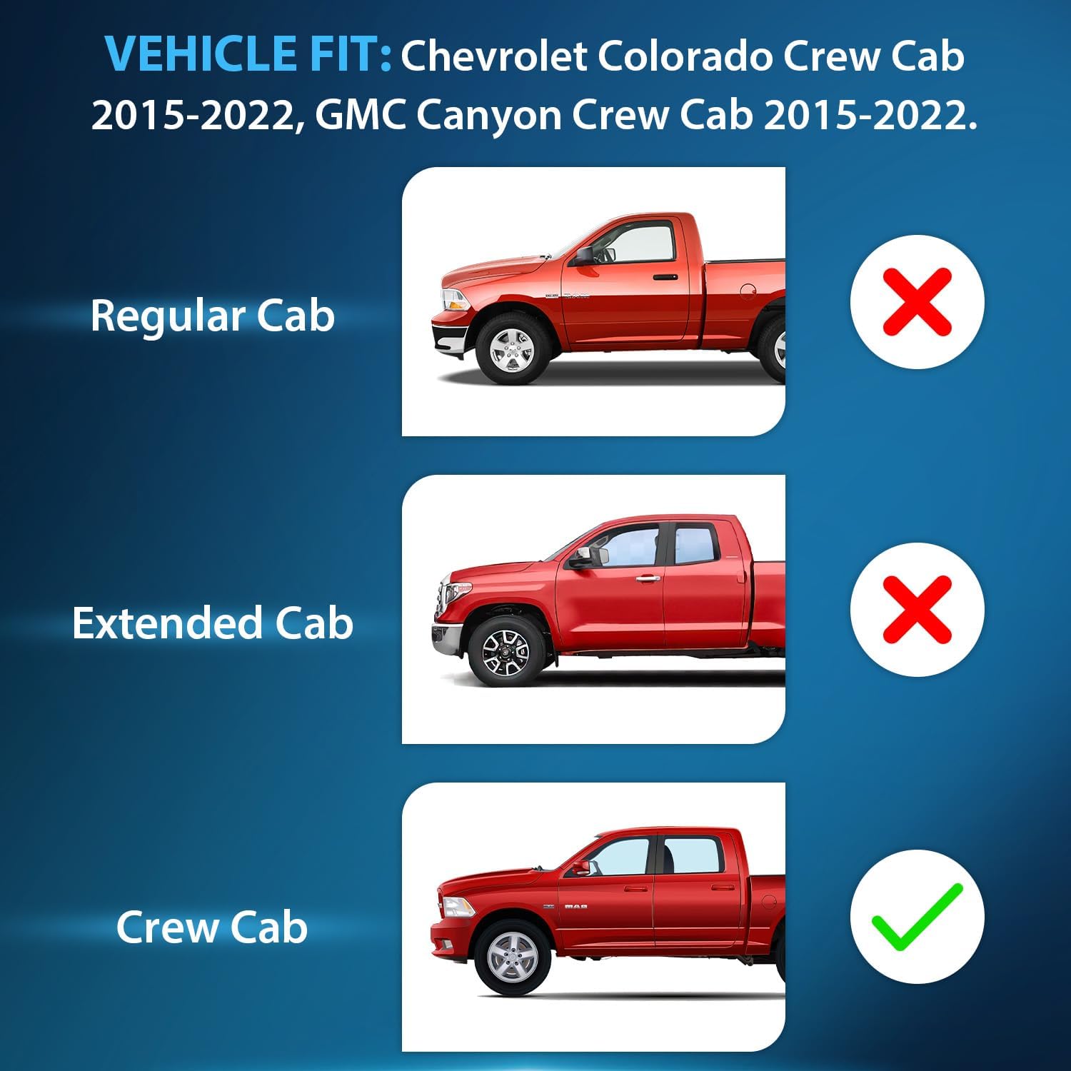 2015-2022 Chevy Colorado & GMC Canyon Crew Cab Acrylic Rain Guards - 4 Piece Set for Window Protection & Weatherproofing - Perfect for Rainy Days & Off-Road Adventures