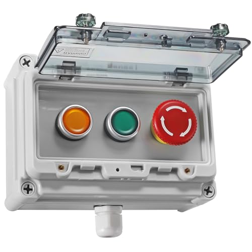 Yellow,green,emergency stop button