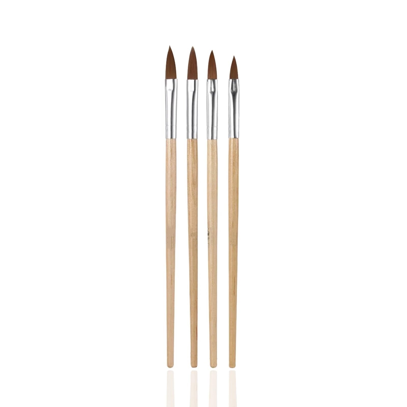 SKINPLUS Professional Acrylic Nail Brush Set - 4pcs Wooden Handle UV Gel Painting Pens for Nail Art Design | Perfect for Salon, Home Manicure & DIY Nail Extensions