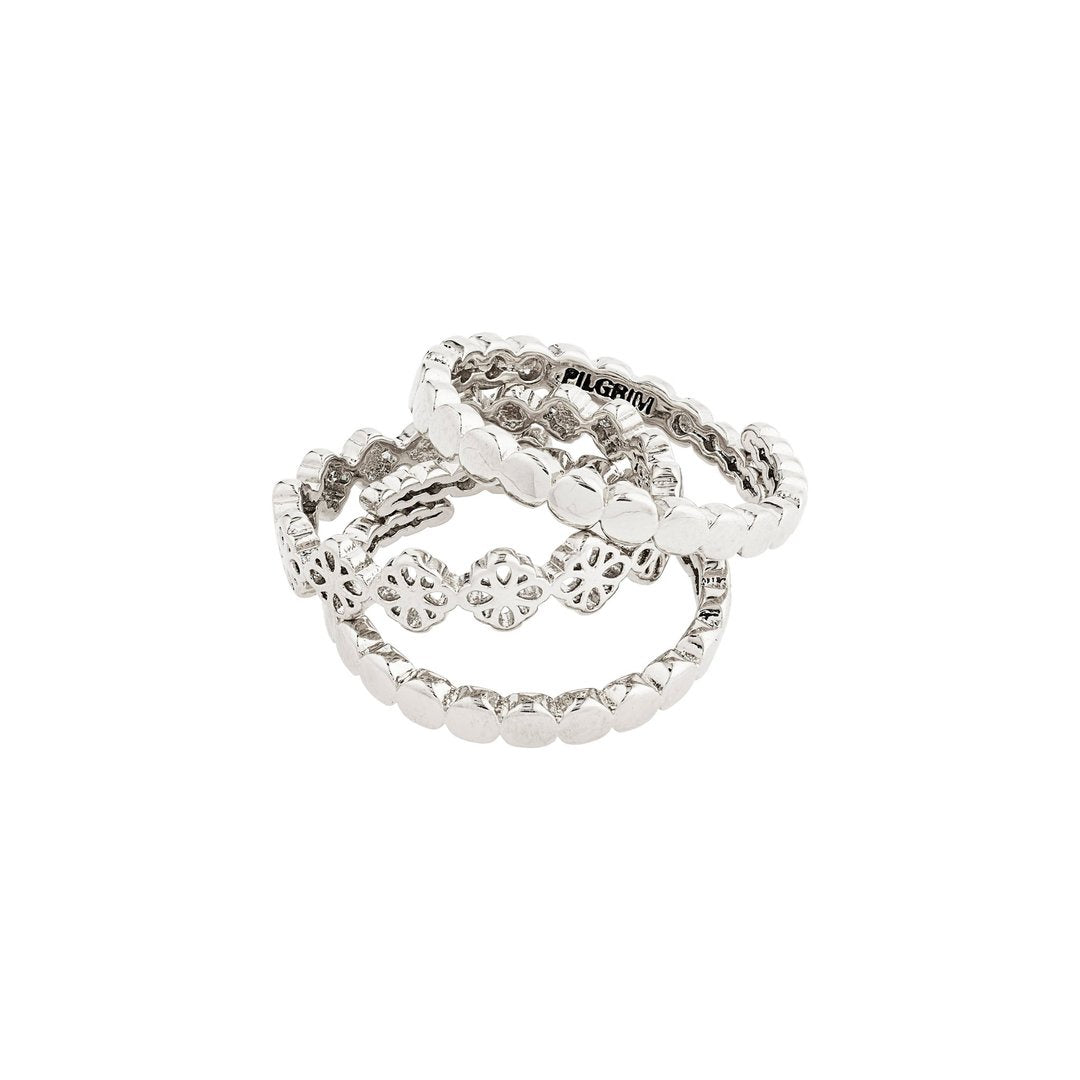 Elegant Three Stacked Fine Silver Adjustable Rings for Women - Perfect for Layering, Stacking & Everyday Wear