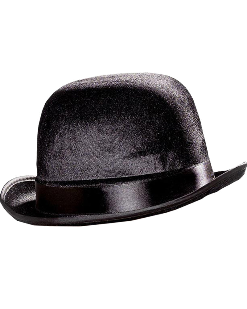 Vintage 20s Black Derby Bowler Hat for Men - Classic Wool Felt Fedora Style Dress Hat for Formal Occasions, Cosplay & Steampunk Fashion