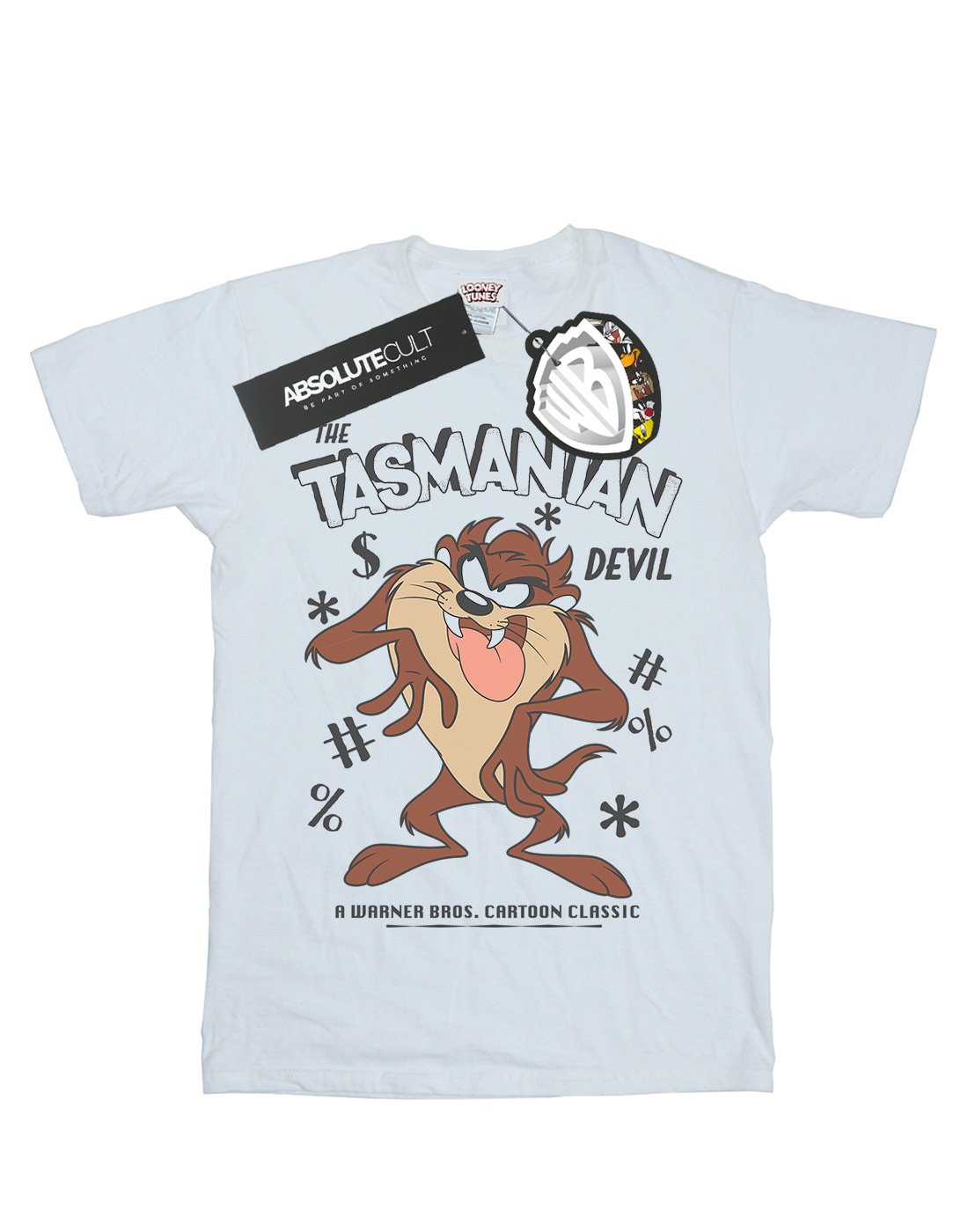 Vintage Looney Tunes Tasmanian Devil Graphic T-Shirt for Boys 7-8 Years - Soft Cotton White Tee - Perfect for School, Playdates & Cartoon Lovers