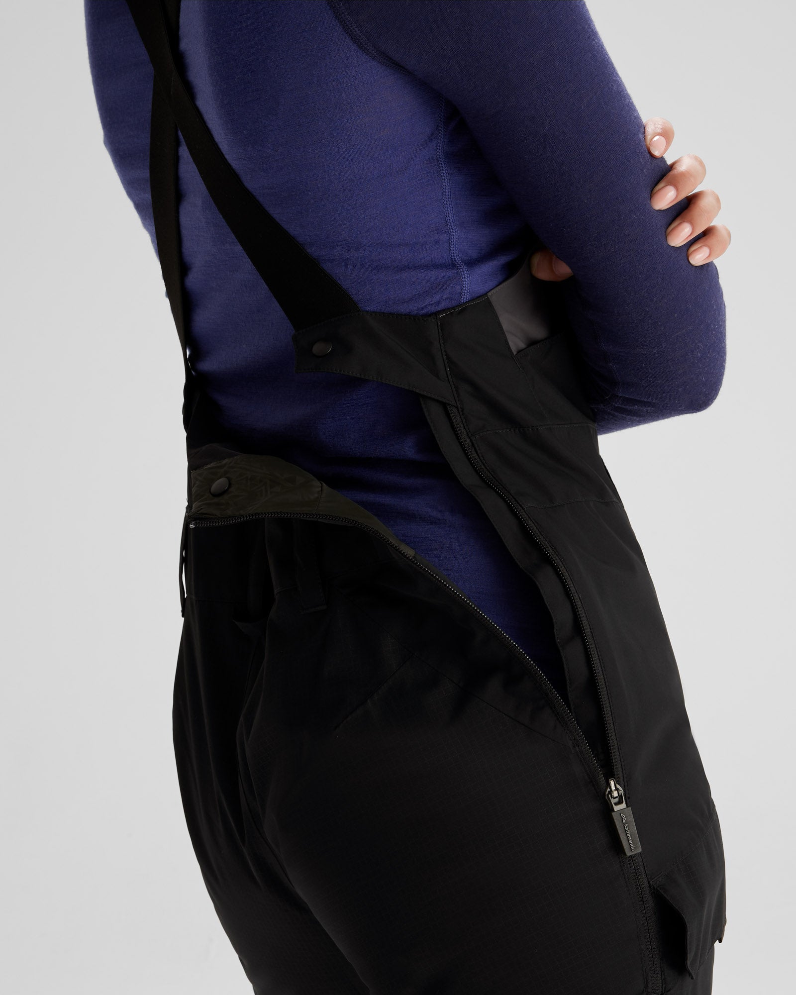 PWDR Days Women's 2 Layer Insulated Bib Pants - Black Stingray | Waterproof Snow Pants for Skiing, Snowboarding & Winter Outdoor Activities