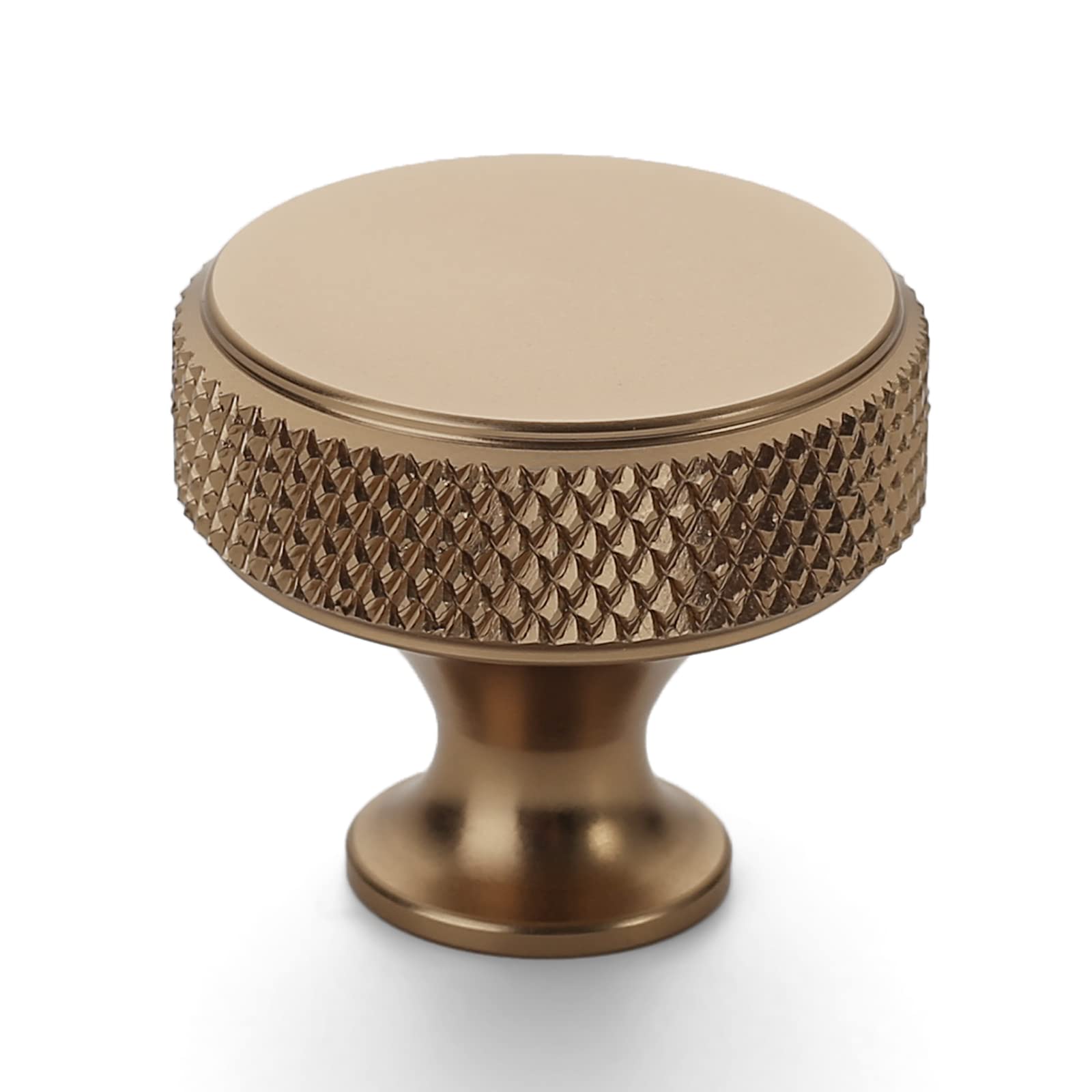 10 Pack Champagne Bronze Knurled Cabinet Knobs - Elegant Kitchen & Drawer Handles for Dresser, Cupboard, Wardrobe - Perfect for Home Renovation & Furniture Upgrade (ZH0036)