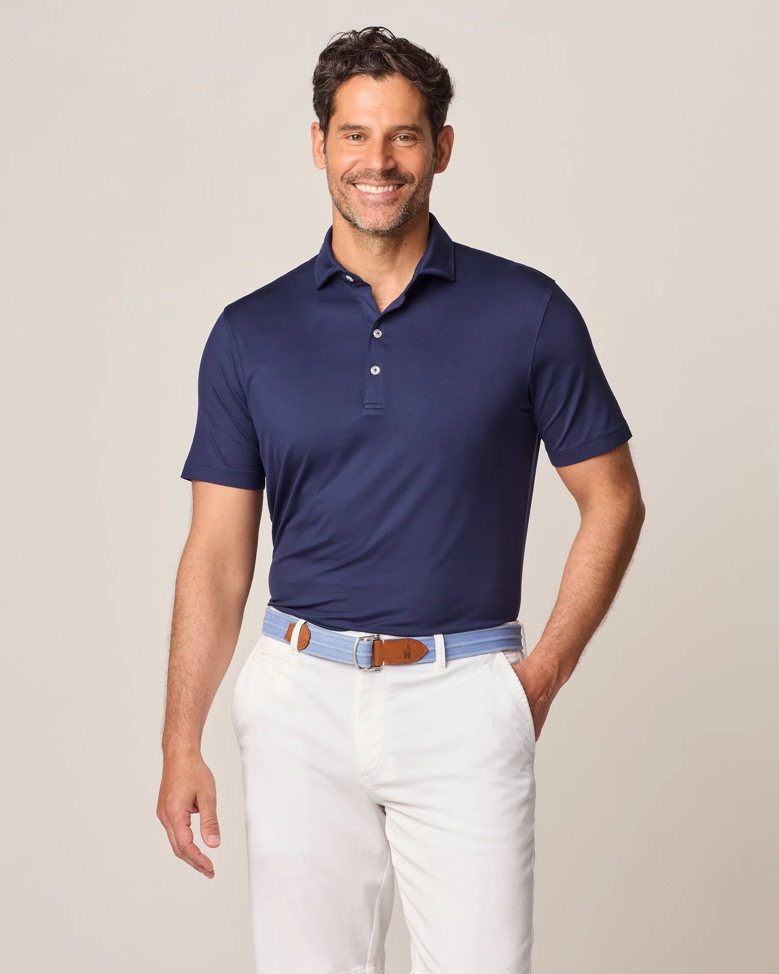 Johnnie O Birdie Prep Performance Polo Shirt for Men - Twilight Blue - Breathable Golf & Casual Wear for Work, Travel & Outdoor Activities